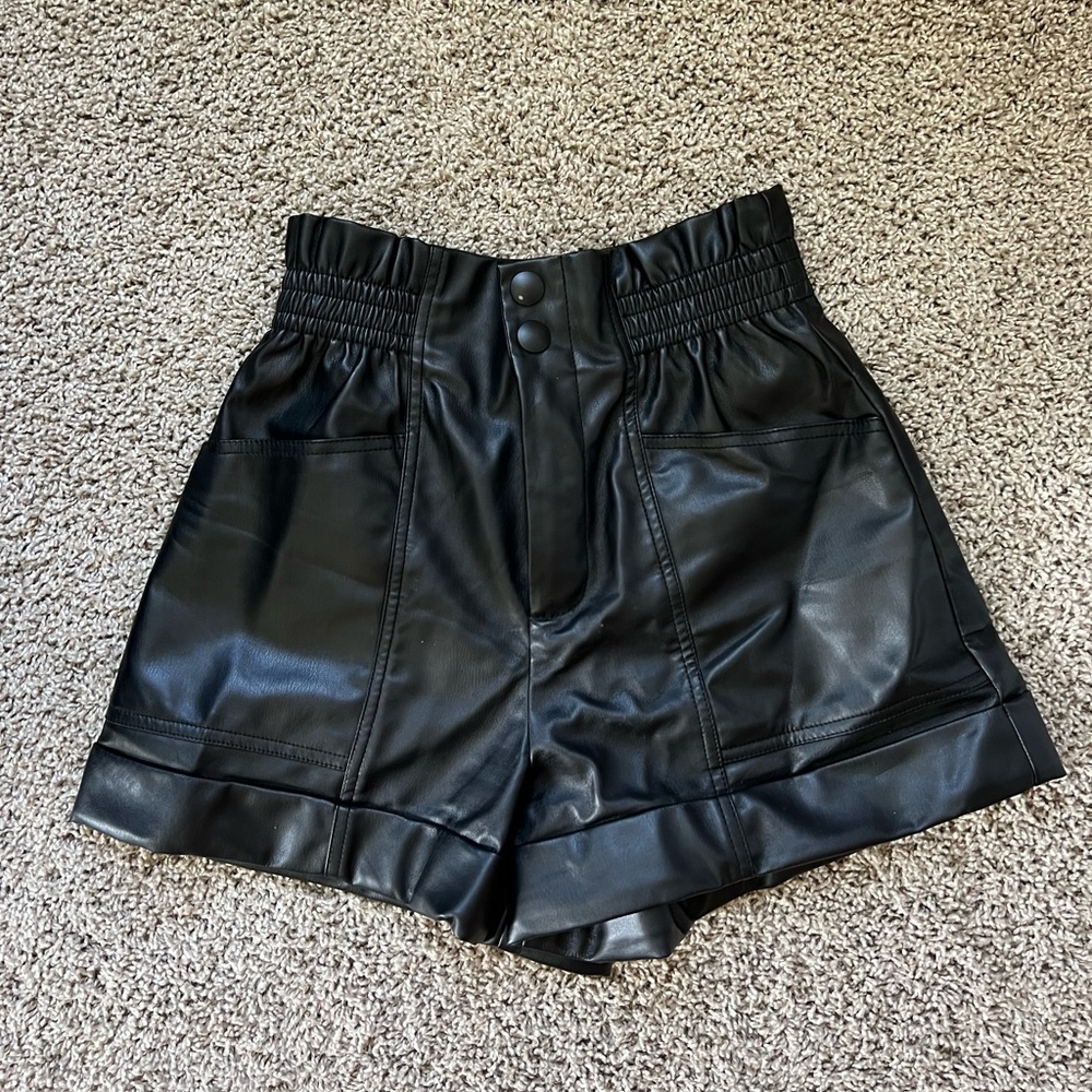 Zara Faux Leather Shorts